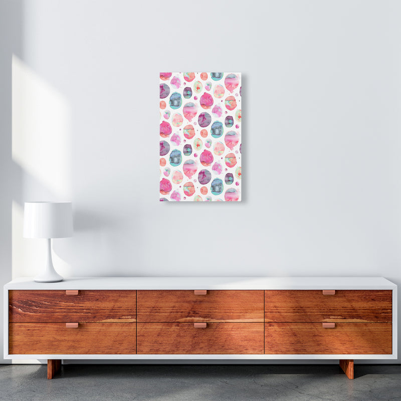 Big Watery Dots Pink Abstract Art Print by Ninola Design A3 Canvas