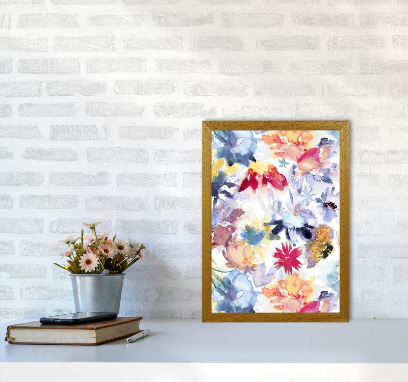 Watercolor Spring Memories Multicolored Abstract Art Print by Ninola Design A3 Print Only
