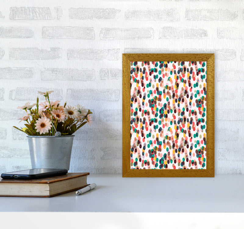 Relaxing Tropical Dots Abstract Art Print by Ninola Design A4 Print Only