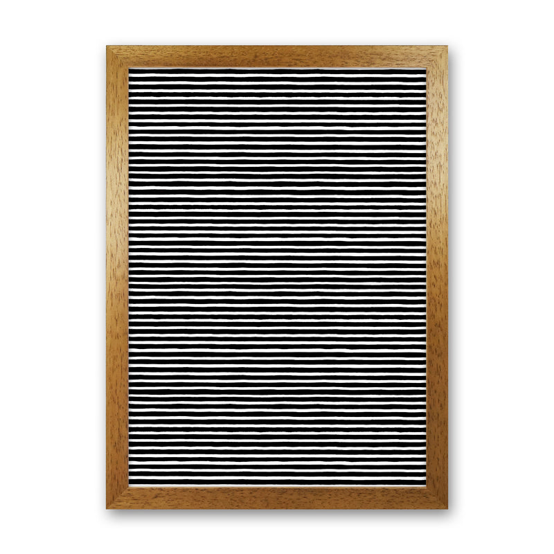 Marker Black Stripes Abstract Art Print by Ninola Design Oak Grain