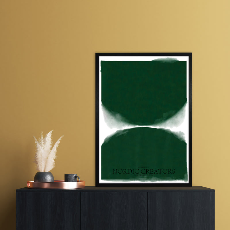 Green Abstract Art Print by Nordic Creators A1 White Frame