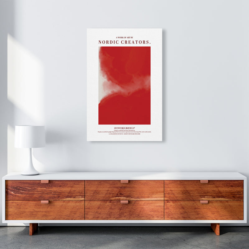 Red Japan Abstract Art Print by Nordic Creators A1 Canvas
