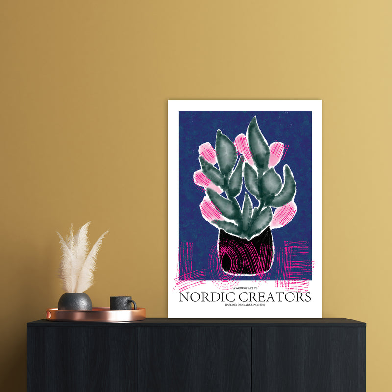 Flowers Love Abstract Art Print by Nordic Creators A1 Black Frame