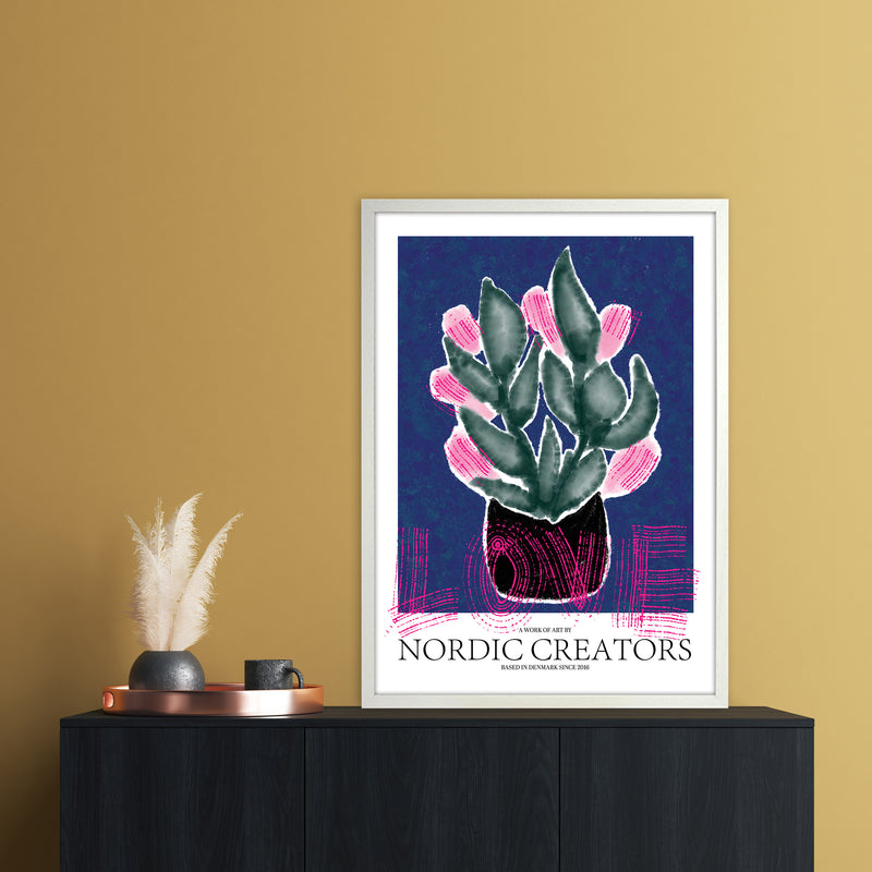 Flowers Love Abstract Art Print by Nordic Creators A1 Oak Frame