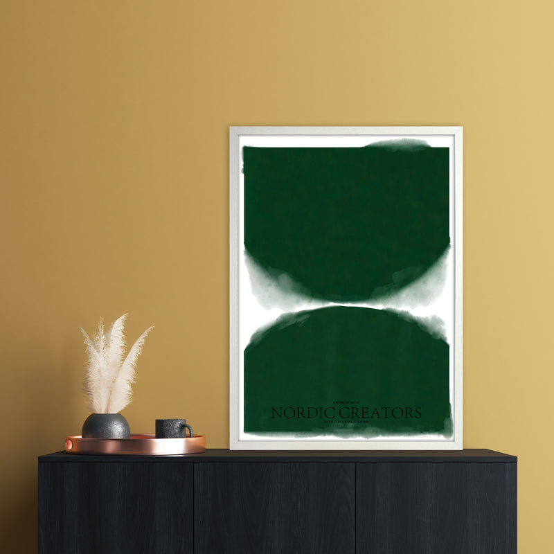 Green Abstract Art Print by Nordic Creators A1 Oak Frame