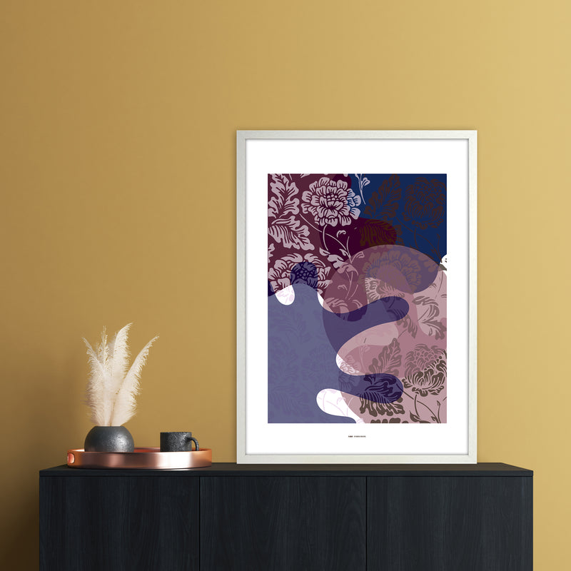 PJ-836-17 Flower Abstract Art Print by Nordic Creators A1 Oak Frame