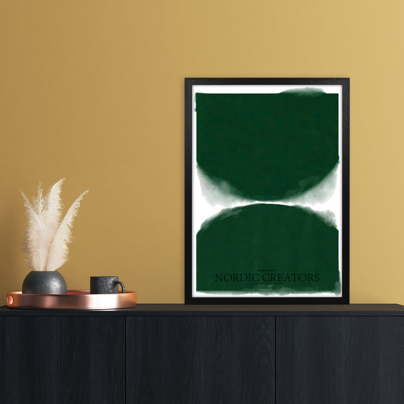 Green Abstract Art Print by Nordic Creators A2 White Frame