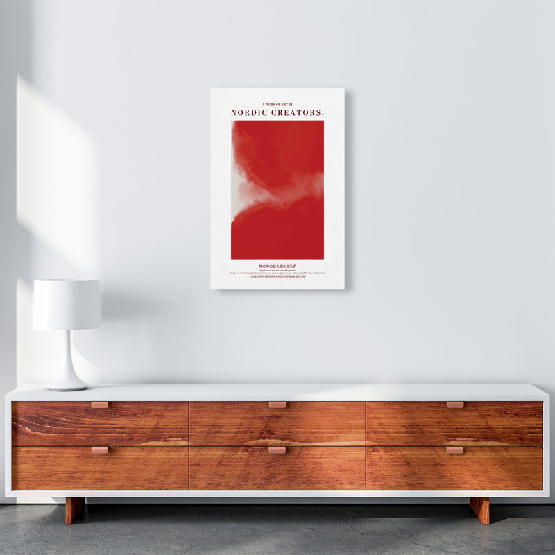 Red Japan Abstract Art Print by Nordic Creators A2 Canvas