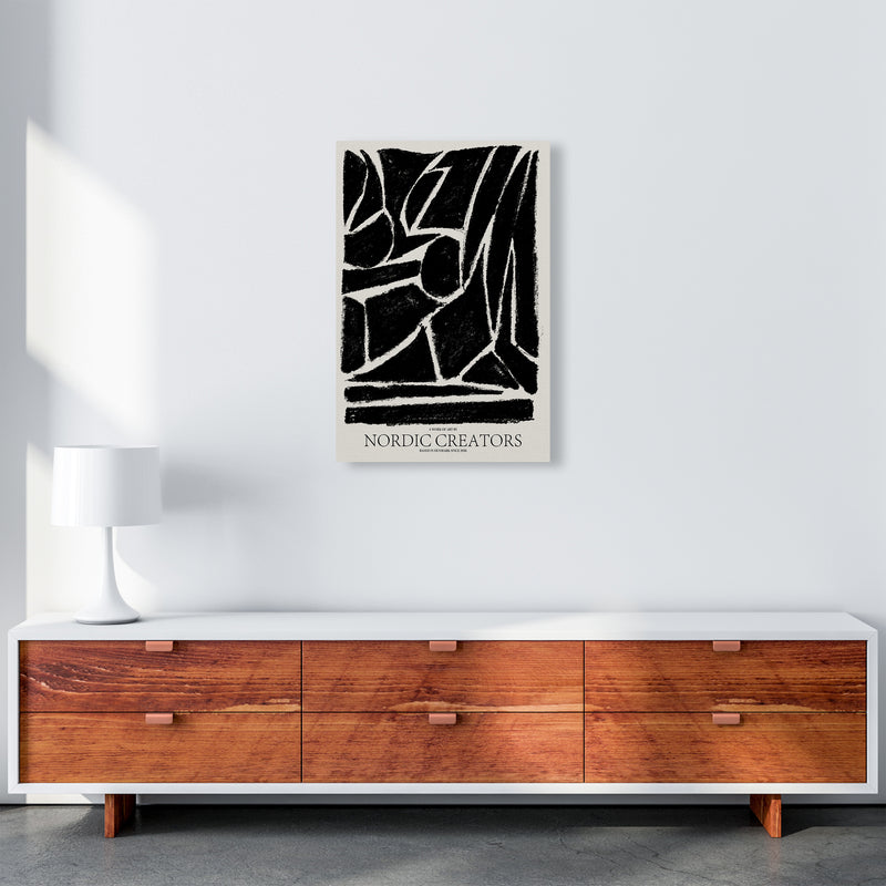 Things Fall Apart - Black Abstract Art Print by Nordic Creators A2 Canvas