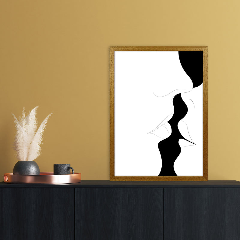 Just a little kiss white Abstract Art Print by Nordic Creators A2 Print Only