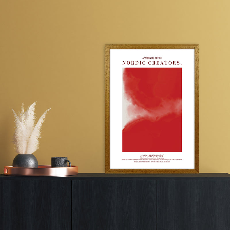 Red Japan Abstract Art Print by Nordic Creators A2 Print Only