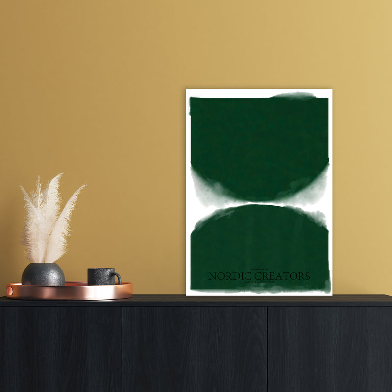 Green Abstract Art Print by Nordic Creators A2 Black Frame