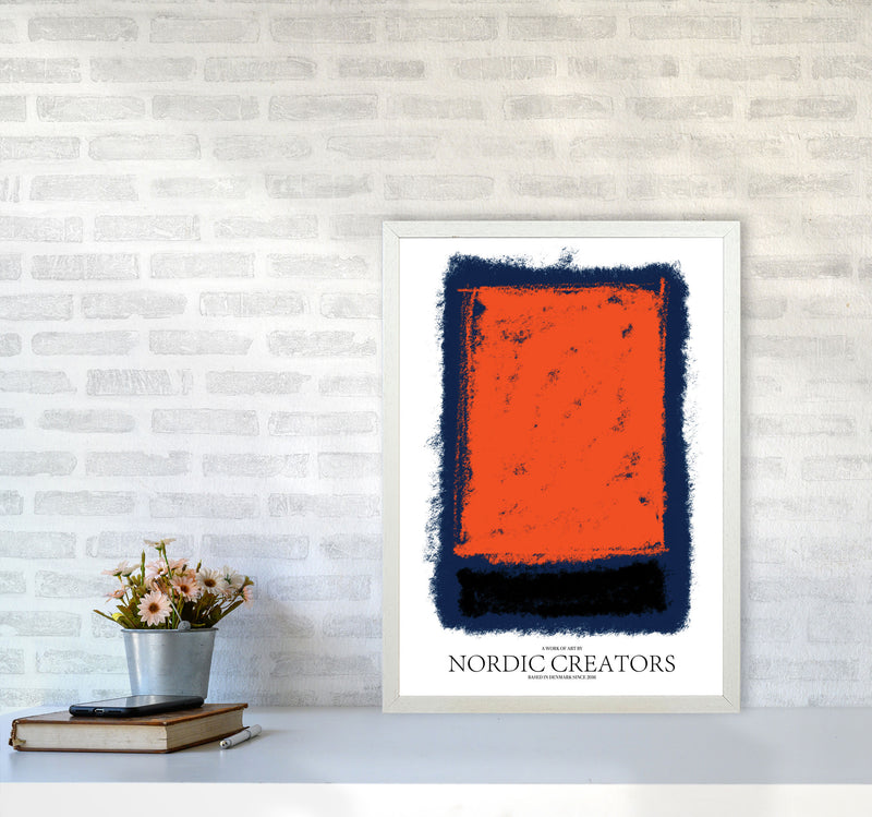 Abstract 4 Modern Contemporary Art Print by Nordic Creators A2 Oak Frame