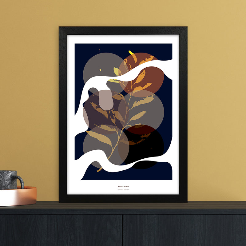Waves Abstract Art Print by Nordic Creators A3 White Frame