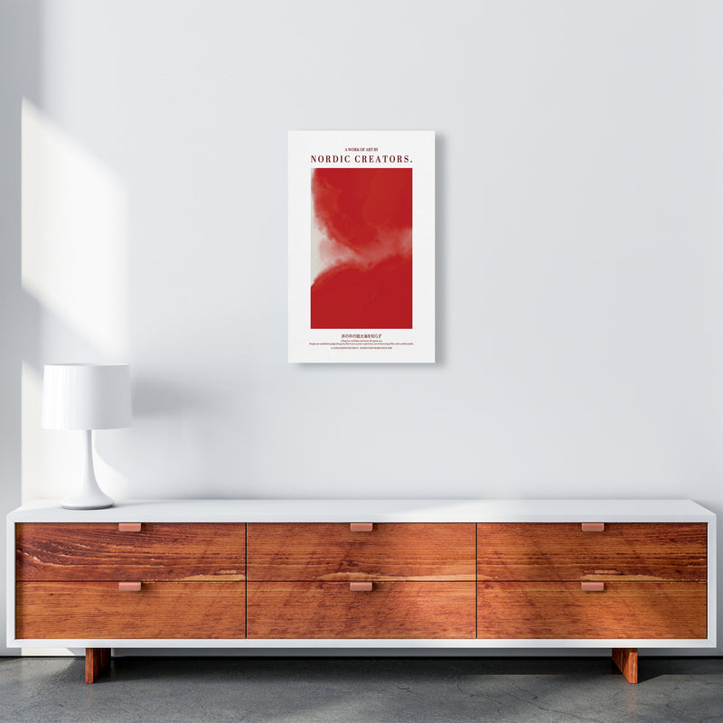 Red Japan Abstract Art Print by Nordic Creators A3 Canvas