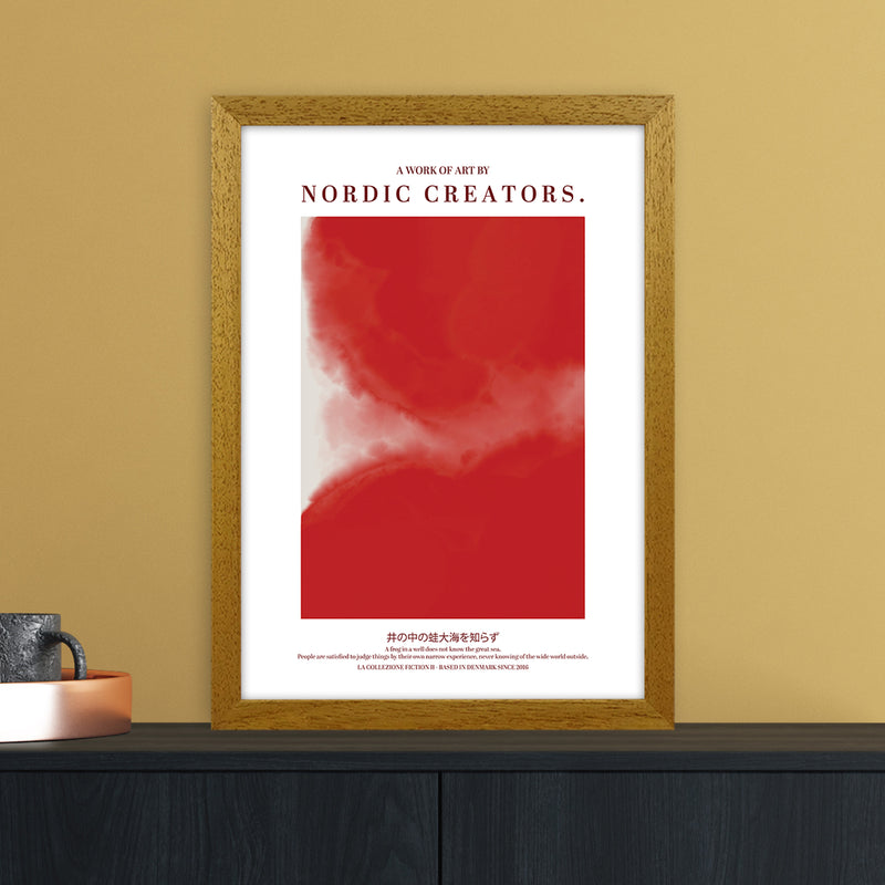 Red Japan Abstract Art Print by Nordic Creators A3 Print Only