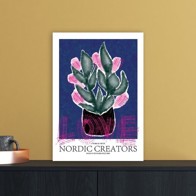 Flowers Love Abstract Art Print by Nordic Creators A3 Black Frame