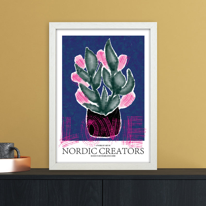 Flowers Love Abstract Art Print by Nordic Creators A3 Oak Frame