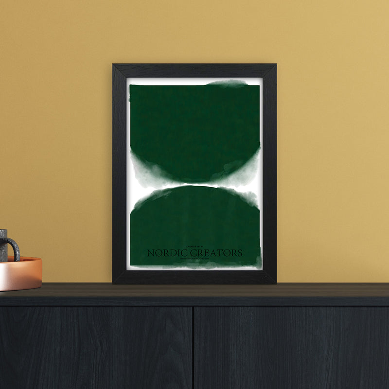 Green Abstract Art Print by Nordic Creators A4 White Frame