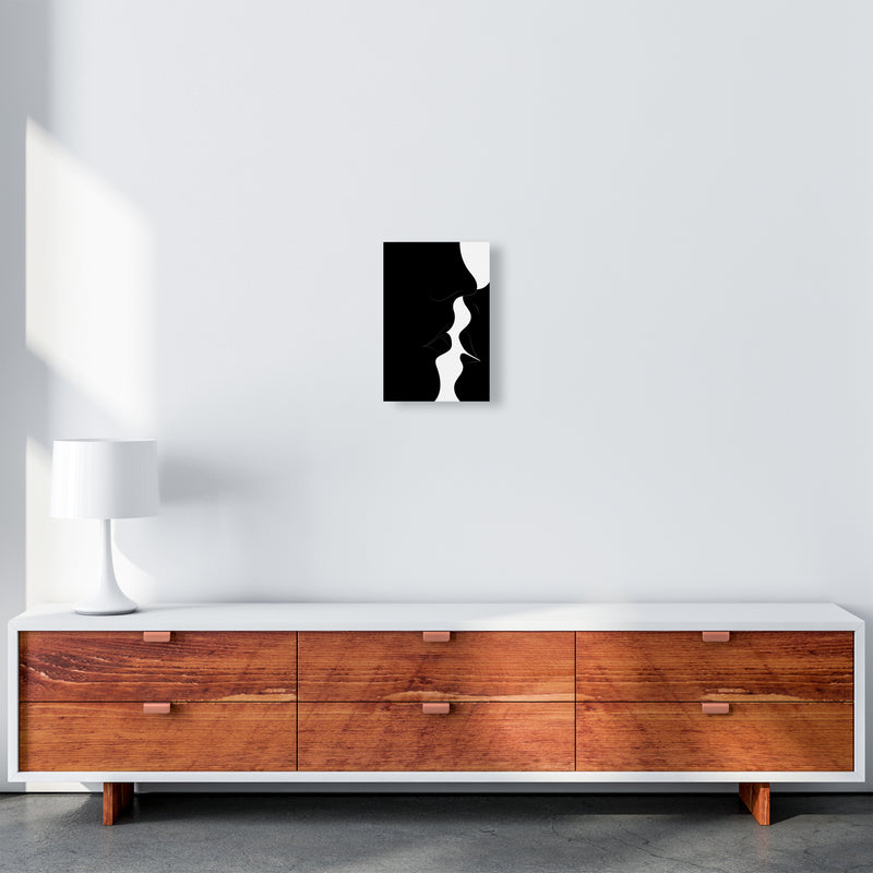 Just a little kiss black Abstract Art Print by Nordic Creators A4 Canvas