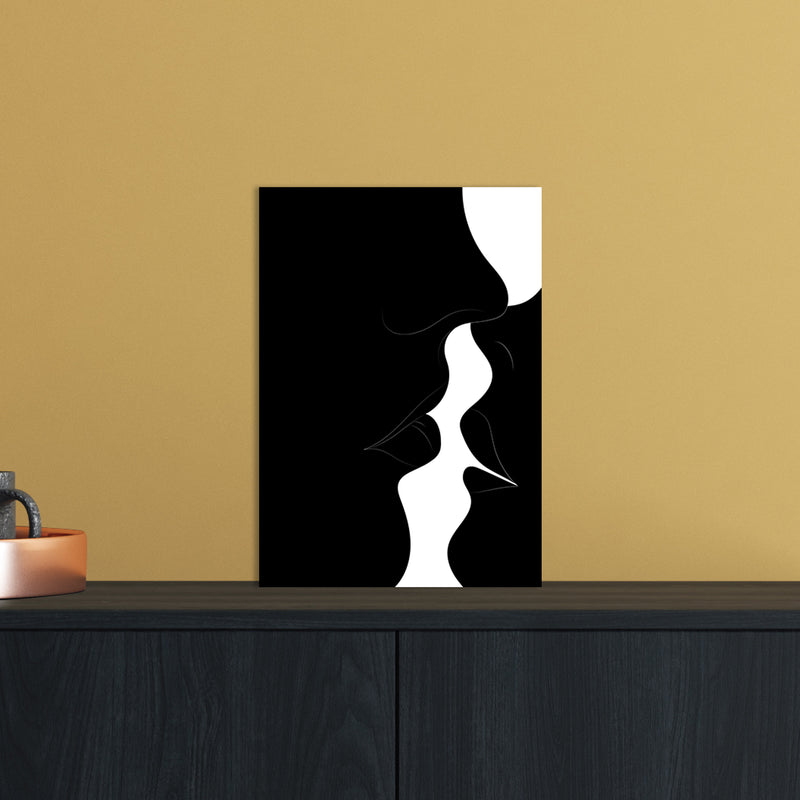 Just a little kiss black Abstract Art Print by Nordic Creators A4 Black Frame
