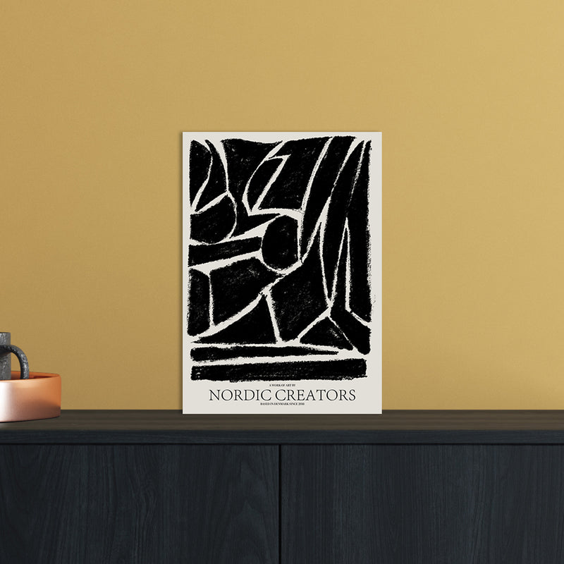 Things Fall Apart - Black Abstract Art Print by Nordic Creators A4 Black Frame