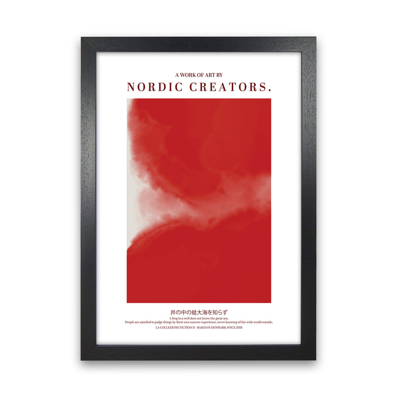 Red Japan Abstract Art Print by Nordic Creators Black Grain