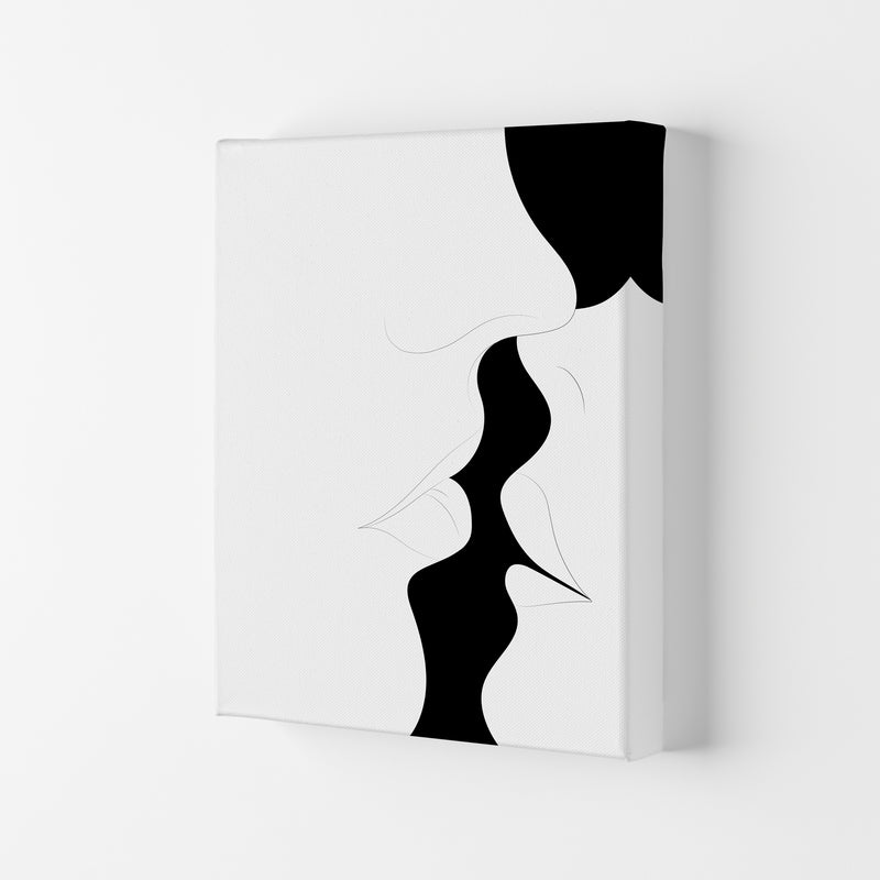 Just a little kiss white Abstract Art Print by Nordic Creators Canvas
