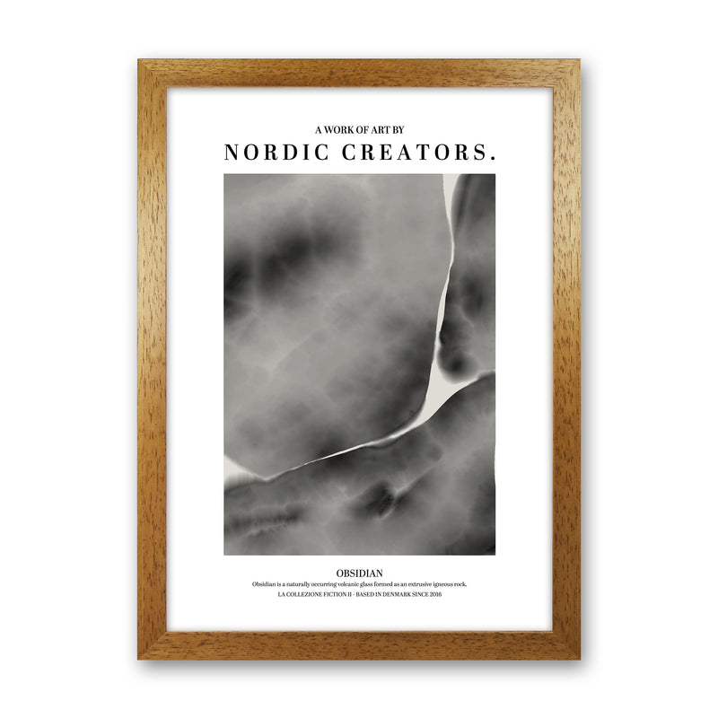 Obsidian Abstract Art Print by Nordic Creators Oak Grain