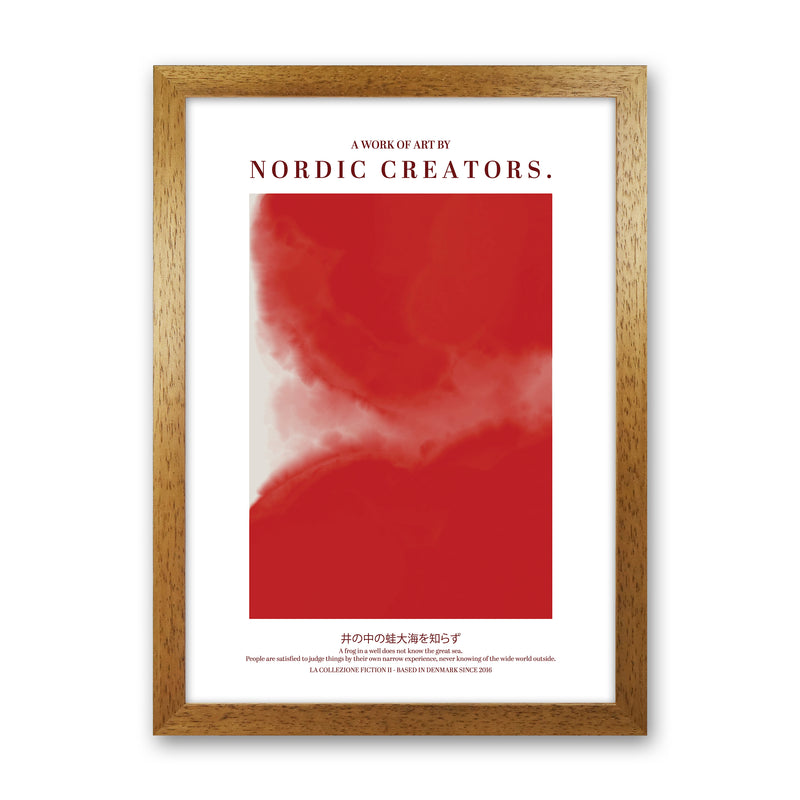Red Japan Abstract Art Print by Nordic Creators Oak Grain