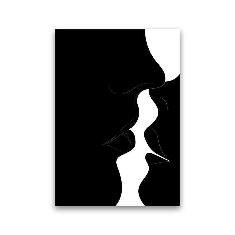 Just a little kiss black Abstract Art Print by Nordic Creators Print Only