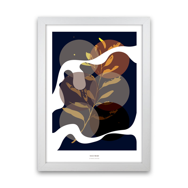 Waves in the deep Abstract Art Print by Nordic Creators White Grain