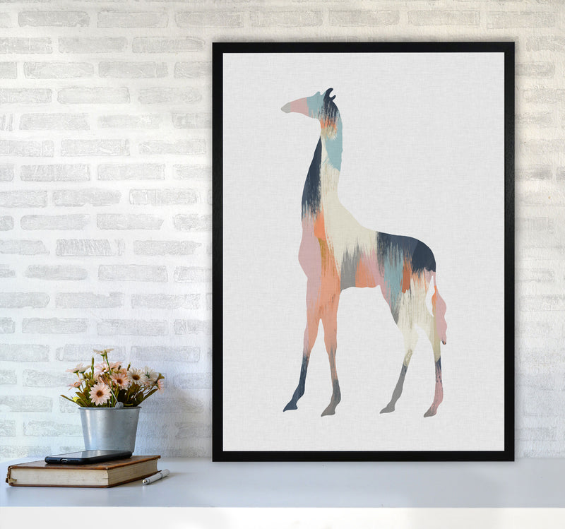 Pastel Giraffe Print By Orara Studio Animal Art Print A1 White Frame