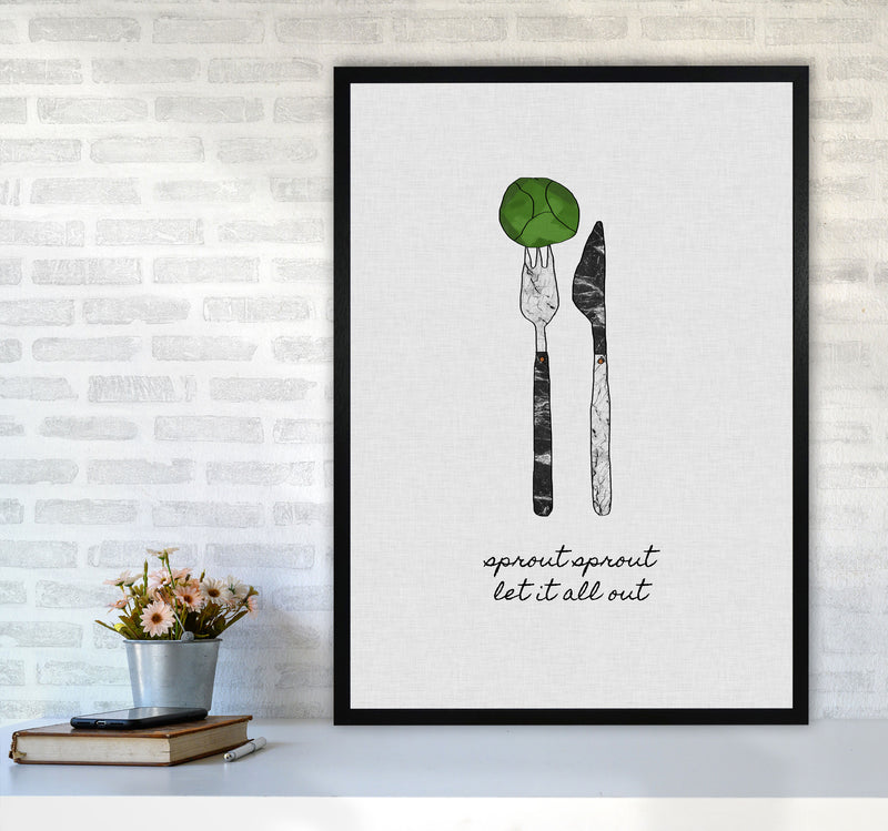 Sprout Sprout Print By Orara Studio, Framed Kitchen Wall Art A1 White Frame