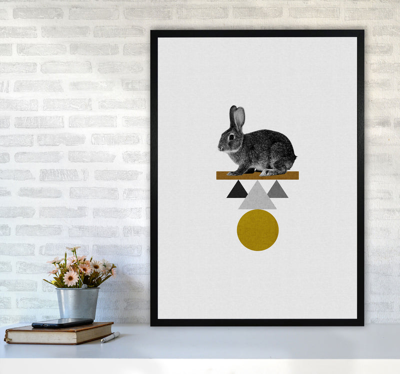 Tribal Rabbit Print By Orara Studio Animal Art Print A1 White Frame