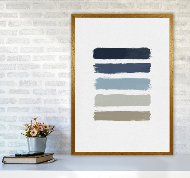 Blue & Taupe Stripes Print By Orara Studio A1 Print Only