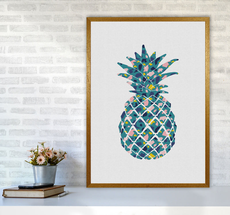 Teal Pineapple Print By Orara Studio, Framed Kitchen Wall Art A1 Print Only
