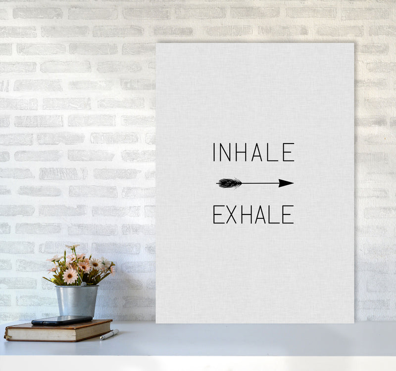 Inhale Exhale Arrow Quote Print By Orara Studio A1 Black Frame