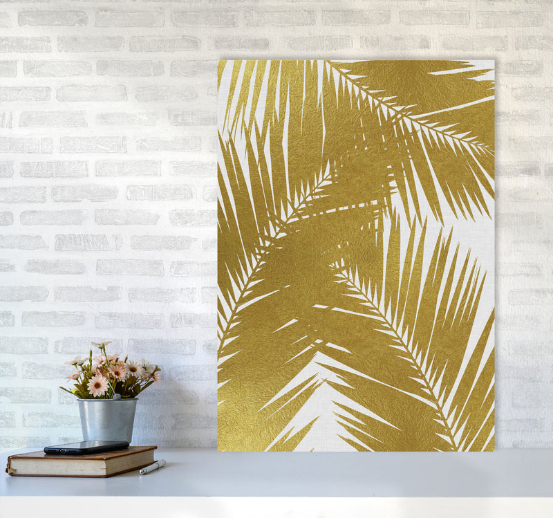 Palm Leaf Gold III Print By Orara Studio, Framed Botanical & Nature Art Print A1 Black Frame