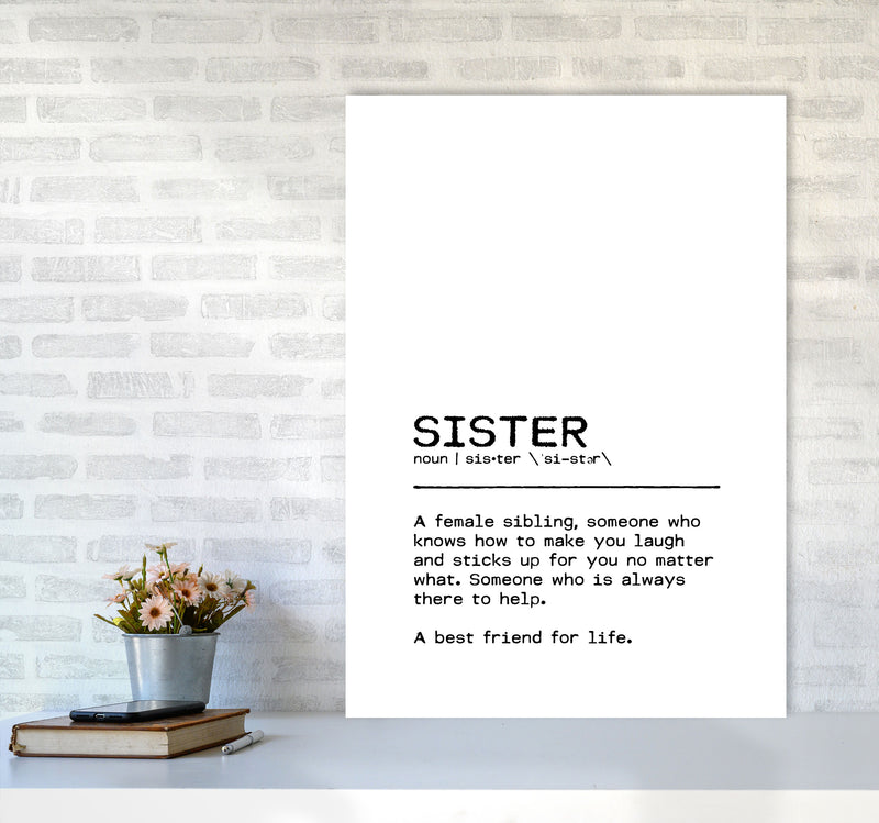 Sister Best Friend Definition Quote Print By Orara Studio A1 Black Frame