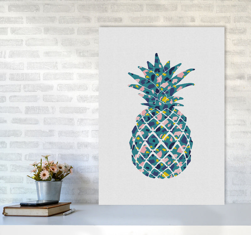 Teal Pineapple Print By Orara Studio, Framed Kitchen Wall Art A1 Black Frame