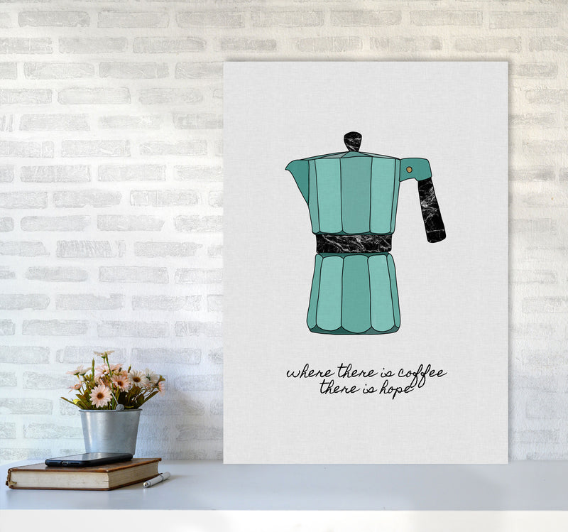 Where There Is Coffee Quote Art Print by Orara Studio A1 Black Frame
