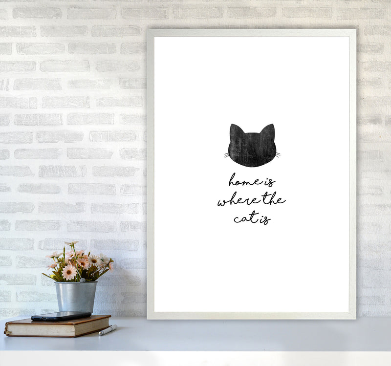 Home Is Where The Cat Is Print By Orara Studio Animal Art Print A1 Oak Frame