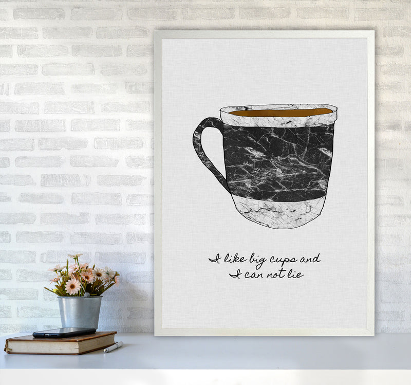I Like Big Cups Print By Orara Studio, Framed Kitchen Wall Art A1 Oak Frame