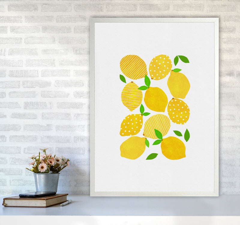 Lemon Crowd Print By Orara Studio, Framed Kitchen Wall Art A1 Oak Frame