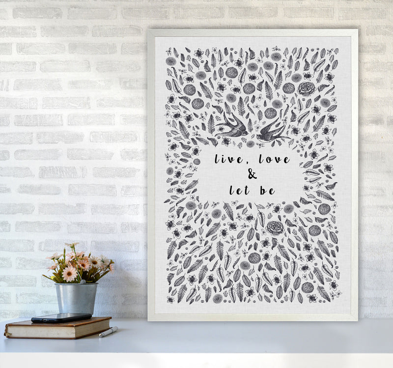 Live, Love & Let Be Calm Quote Print By Orara Studio A1 Oak Frame