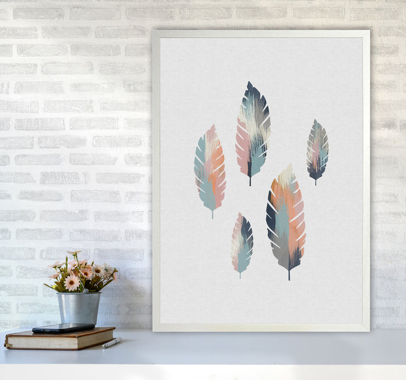 Pastel Leaves Print By Orara Studio, Framed Botanical & Nature Art Print A1 Oak Frame