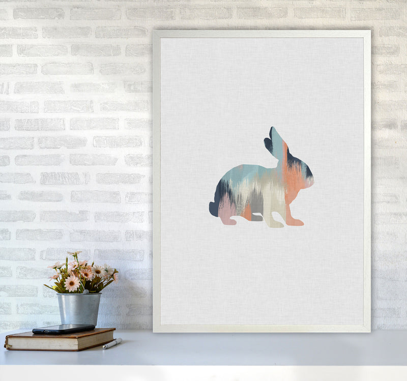 Pastel Rabbit Print By Orara Studio Animal Art Print A1 Oak Frame