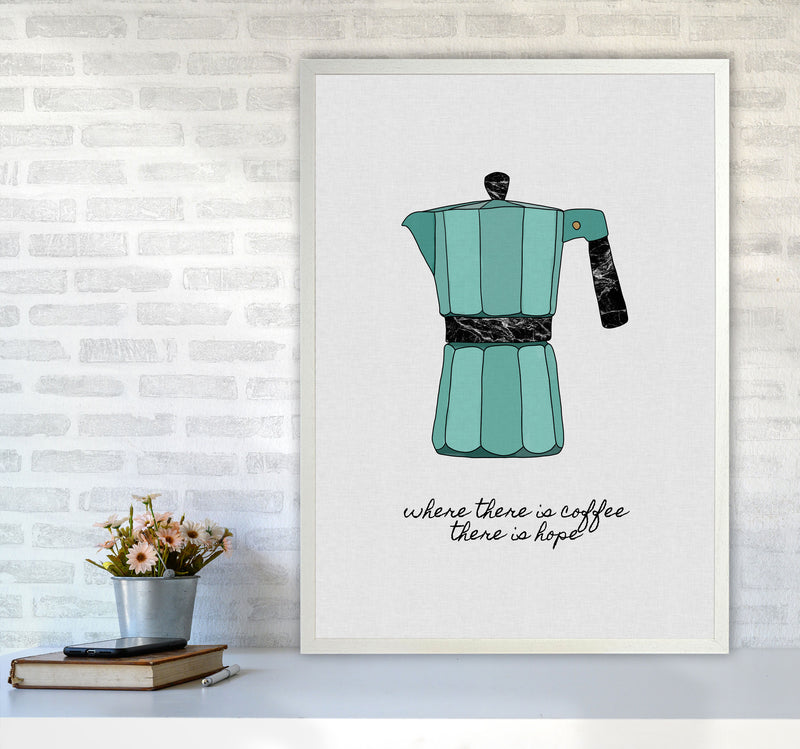 Where There Is Coffee Quote Art Print by Orara Studio A1 Oak Frame