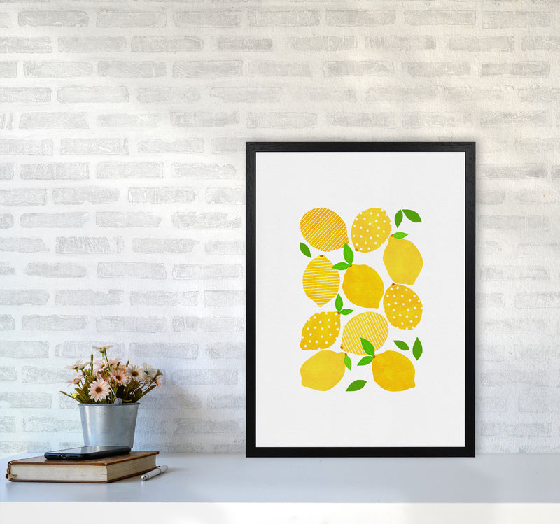 Lemon Crowd Print By Orara Studio, Framed Kitchen Wall Art A2 White Frame